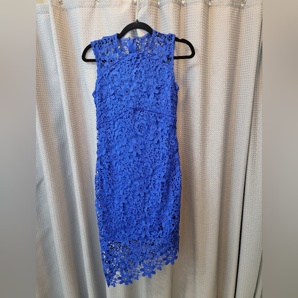 Bebe Floral Asymmetrical Lace Dress Size 2